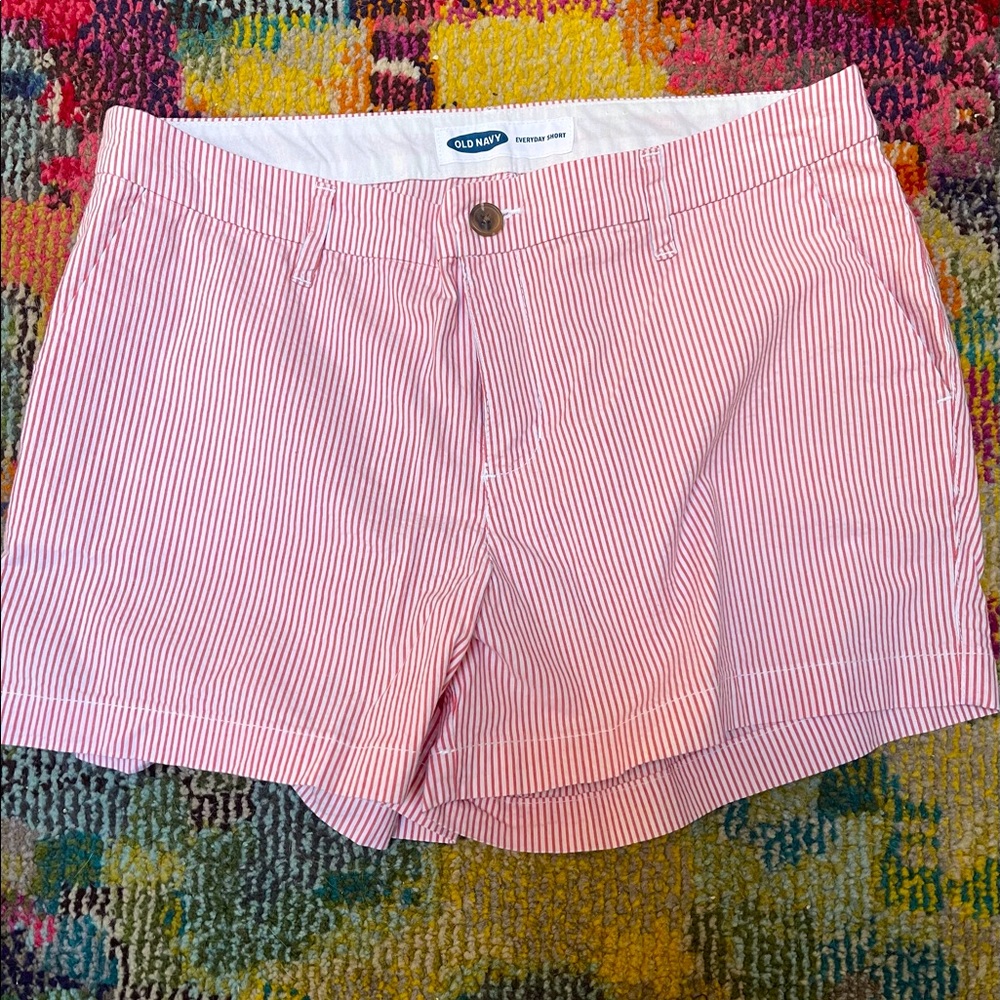 Old Navy Everyday Red Stripe Shorts, Size 10